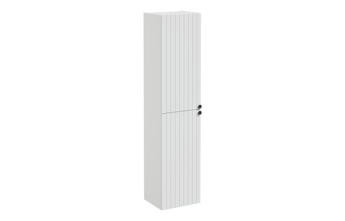 VitrA Root Groove 40cm 2 Door Tall Unit (LH Hinge) - Matt Light Grey,Furniture