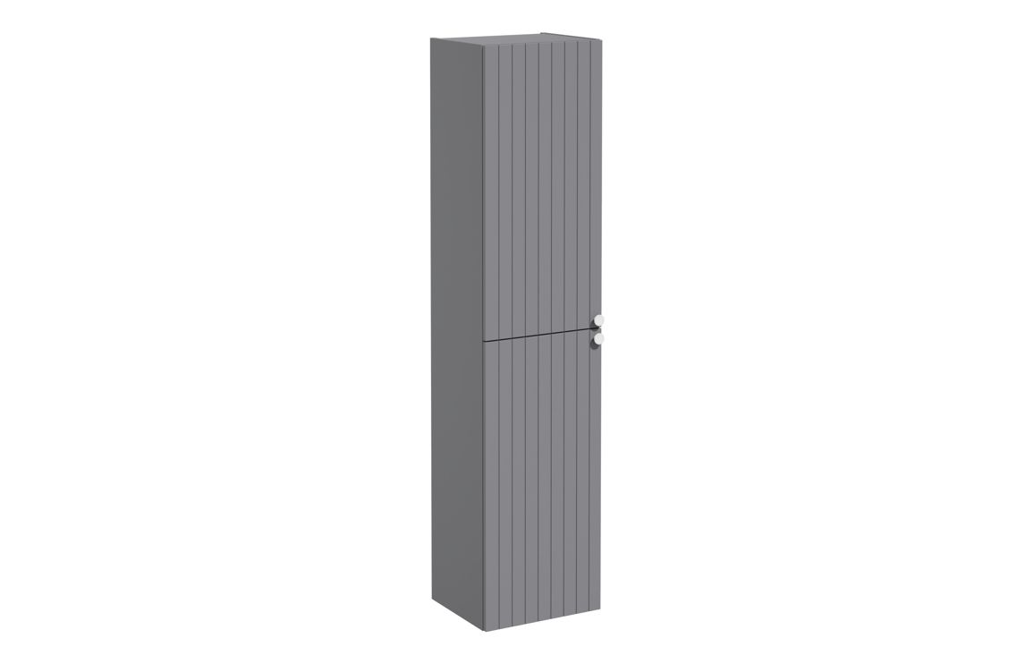 VitrA Root Groove 40cm 2 Door Tall Unit (LH Hinge) - Matt Grey,Furniture