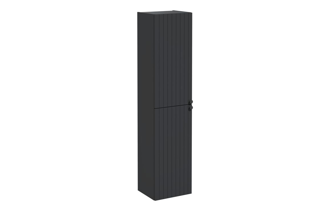 VitrA Root Groove 40cm 2 Door Tall Unit (LH Hinge) - Matt Graphite,Furniture