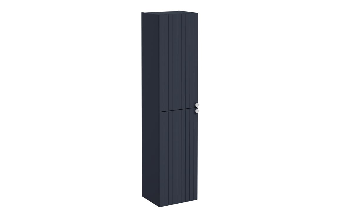 VitrA Root Groove 40cm 2 Door Tall Unit (LH Hinge) - Matt Dark Blue,Furniture
