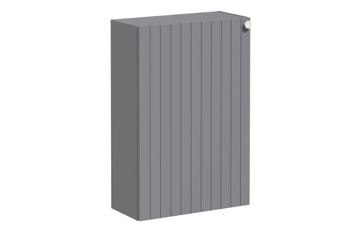 VitrA Root Groove 55cm 1 Door Slim Lower/Base Unit (LH Hinge) - Matt Grey,Furniture