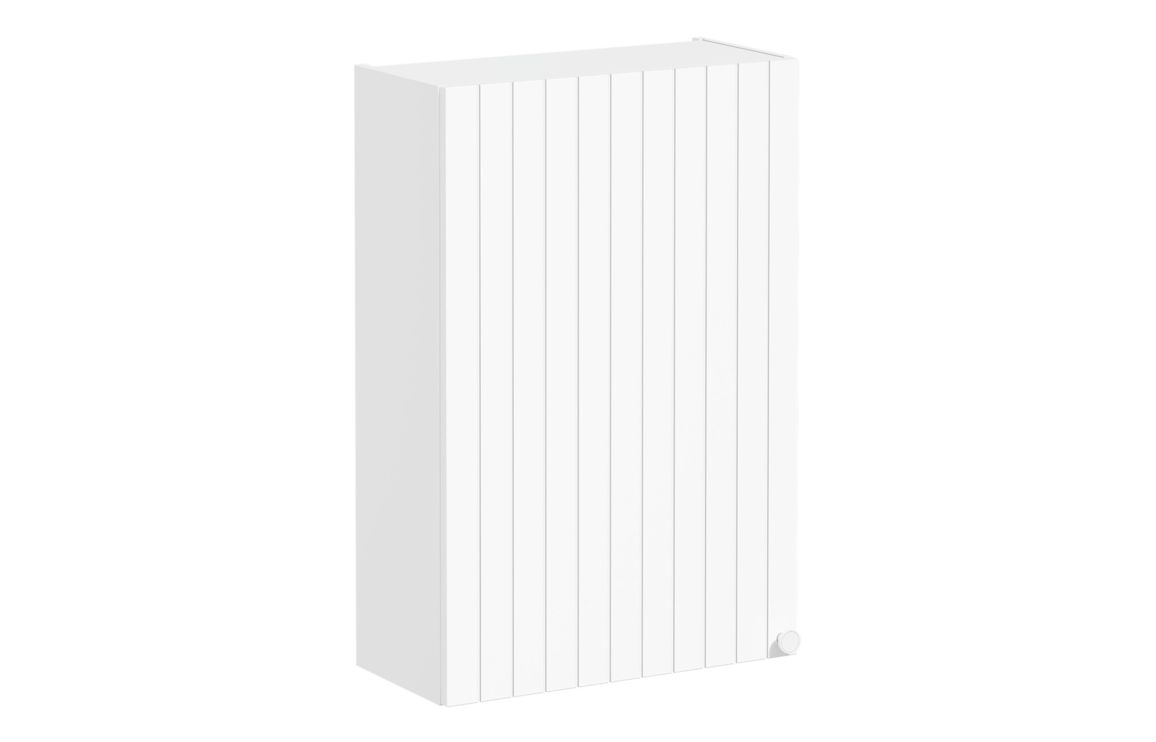 VitrA Root Groove 60cm 1 Door Upper/Wall Unit (LH Hinge) - Matt White,Furniture
