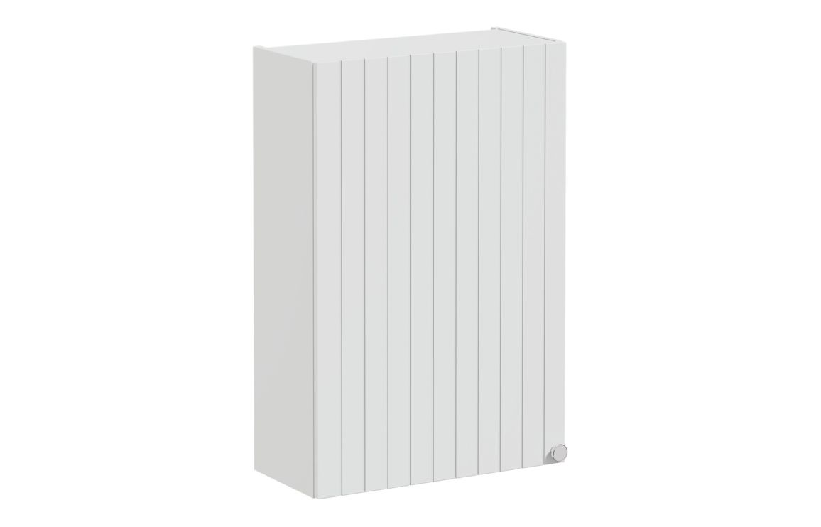 VitrA Root Groove 60cm 1 Door Upper/Wall Unit (LH Hinge) - Matt Light Grey,Furniture