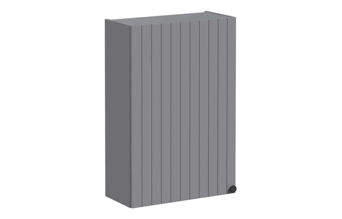 VitrA Root Groove 60cm 1 Door Upper/Wall Unit (LH Hinge) - Matt Grey,Furniture