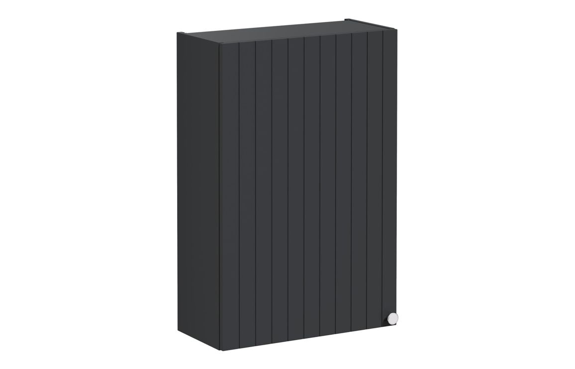 VitrA Root Groove 60cm 1 Door Upper/Wall Unit (LH Hinge) - Matt Graphite,Furniture