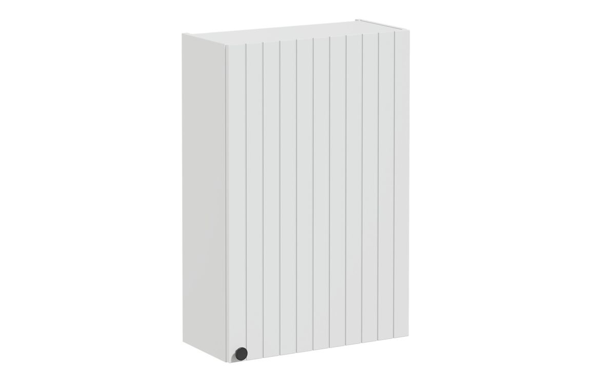 VitrA Root Groove 60cm 1 Door Upper/Wall Unit (RH Hinge) - Matt Light Grey,Furniture