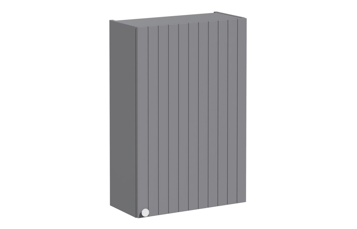 VitrA Root Groove 60cm 1 Door Upper/Wall Unit (RH Hinge) - Matt Grey,Furniture