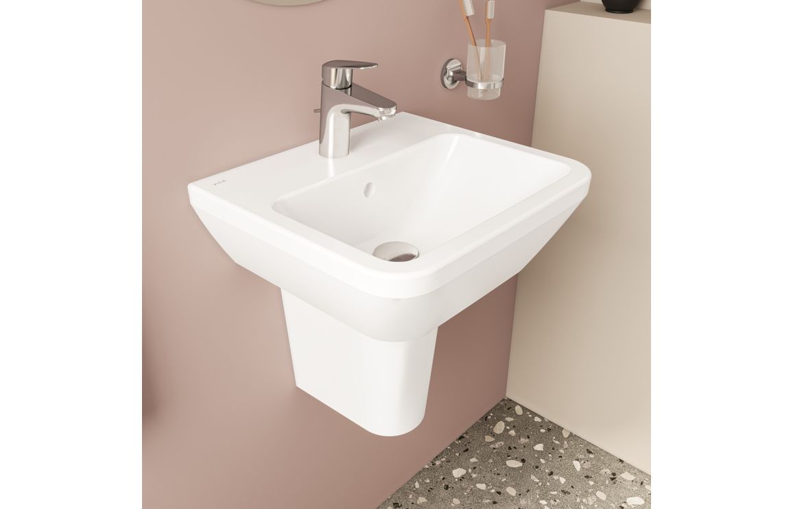 Basin Only, VitrA Integra 445x400mm 1TH Basin w/Overflow - White - Image 5
