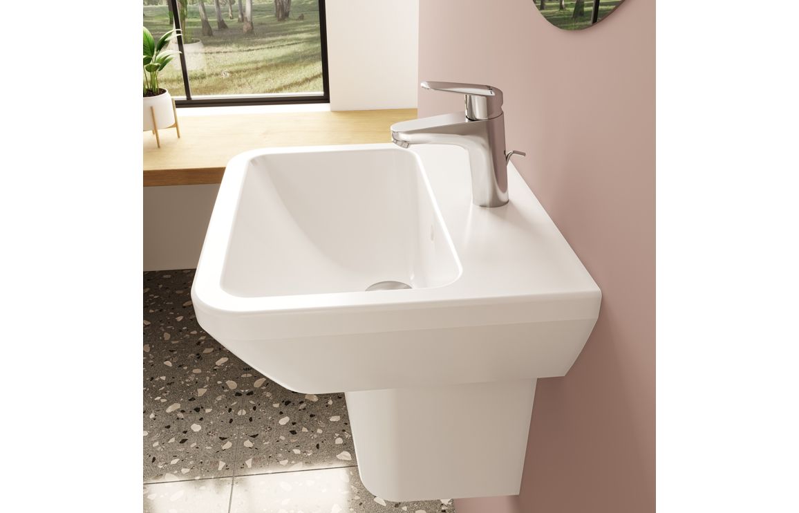Basin Only, VitrA Integra 445x400mm 1TH Basin w/Overflow - White - Image 6