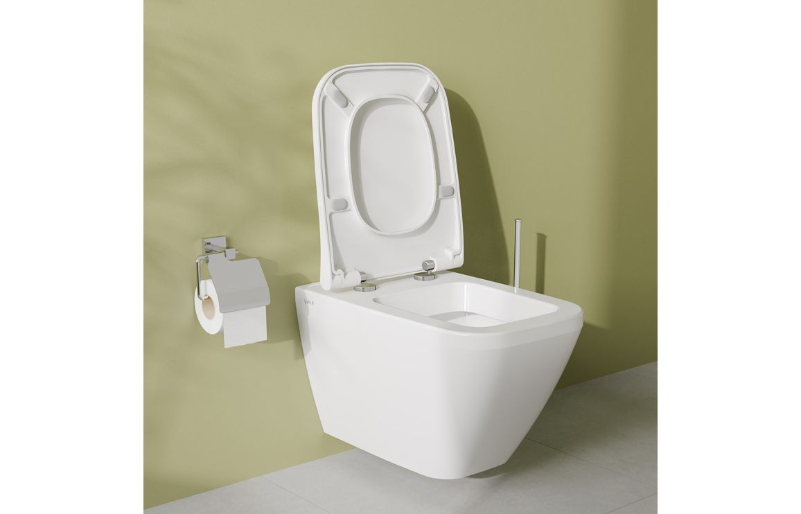VitrA Integra Square Wall Hung Pan Only - White, Toilets - Image 4