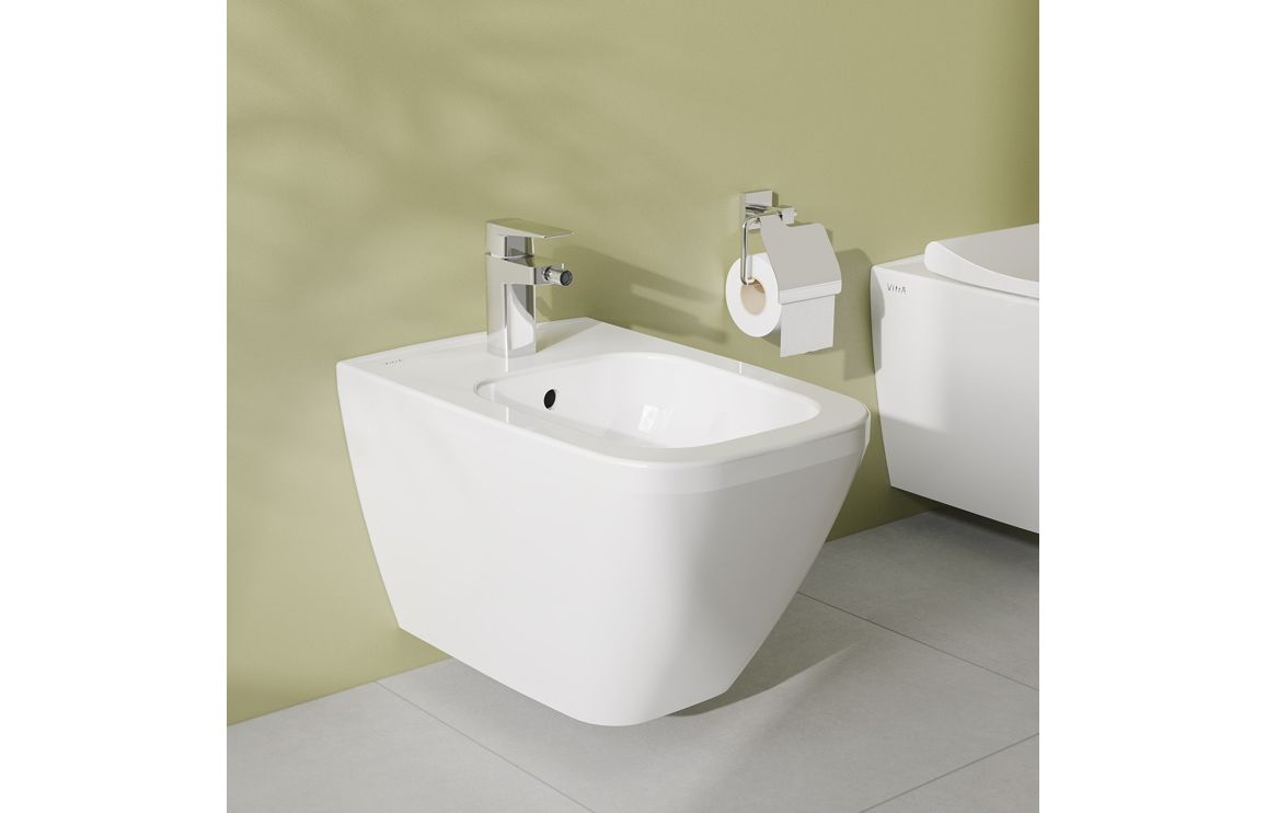 VitrA Integra Square Wall Hung Bidet - White, Toilets - Image 3