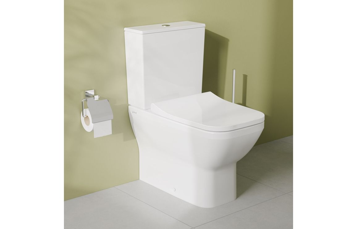 VitrA Integra Square Rimless Fully Shrouded Close Coupled Pan Only - White, Toilets - Image 2