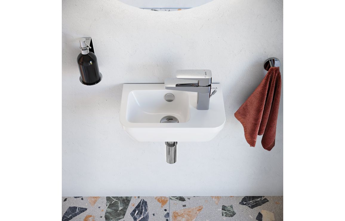 Compact Basin Only, VitrA Integra 370x220mm 1TH Compact Basin (No Overflow) (RH) - White - Image 4