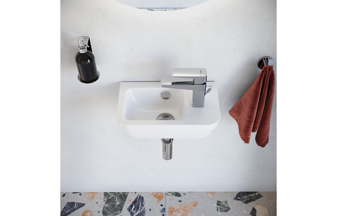 Compact Basin Only, VitrA Integra 370x220mm 1TH Compact Basin (No Overflow) (RH) - White - Image 2