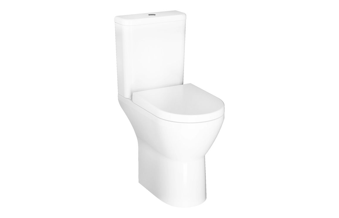 VitrA Integra Rimless Comfort Height Open Back Close Coupled Pan Only - White, Toilets