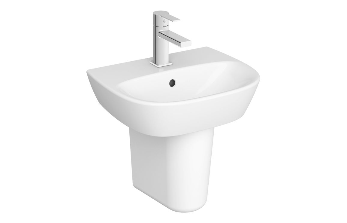 Basin Only, VitrA Zentrum 445x360mm 1TH Basin w/Overflow - White - Image 2