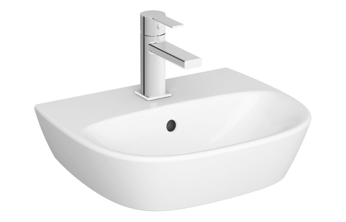 Basin Only, VitrA Zentrum 445x360mm 1TH Basin w/Overflow - White - Image 3