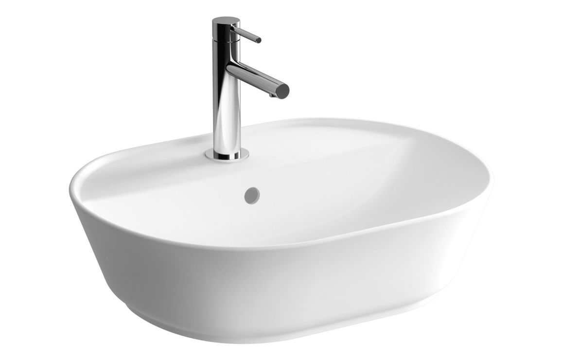 Basin Only, VitrA Geo 545x430mm 1TH Basin w/Overflow - White - Image 3