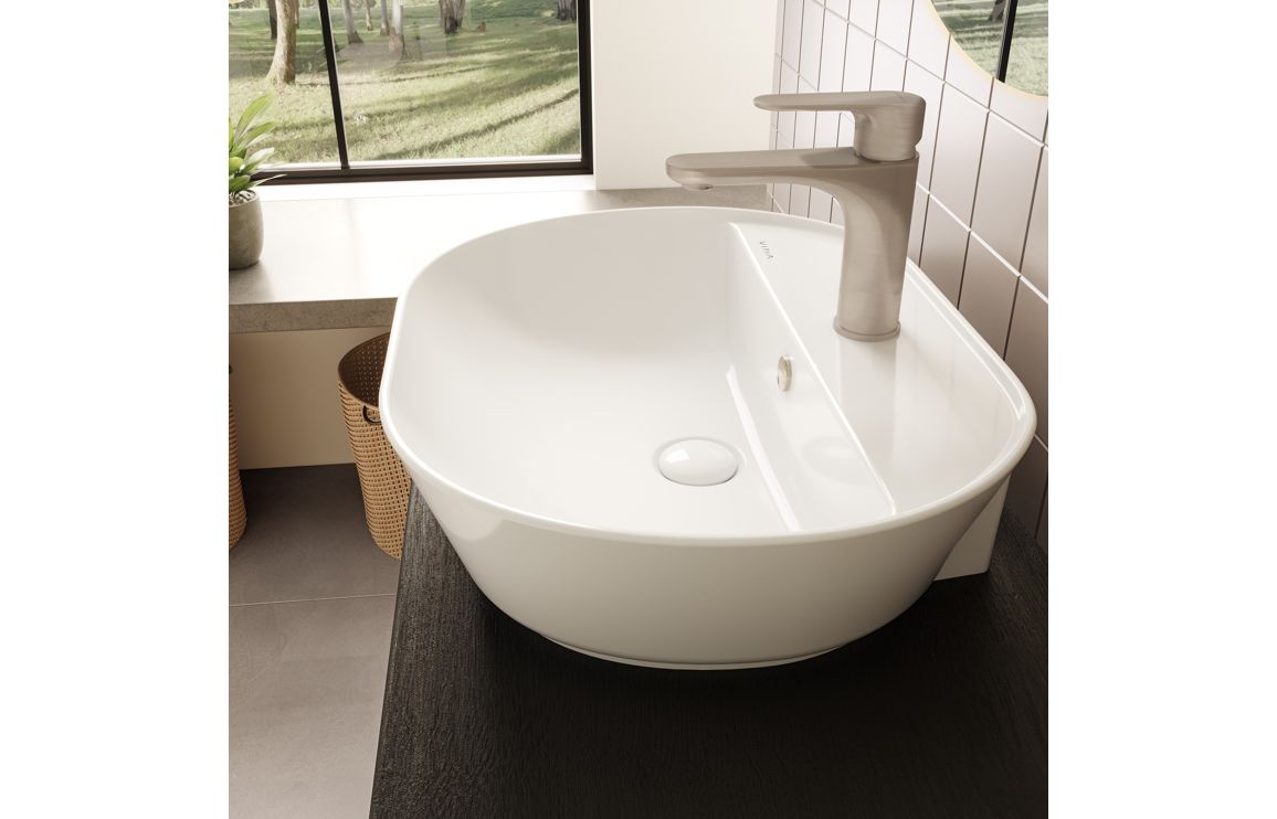 Basin Only, VitrA Geo 545x430mm 1TH Basin w/Overflow - White - Image 6