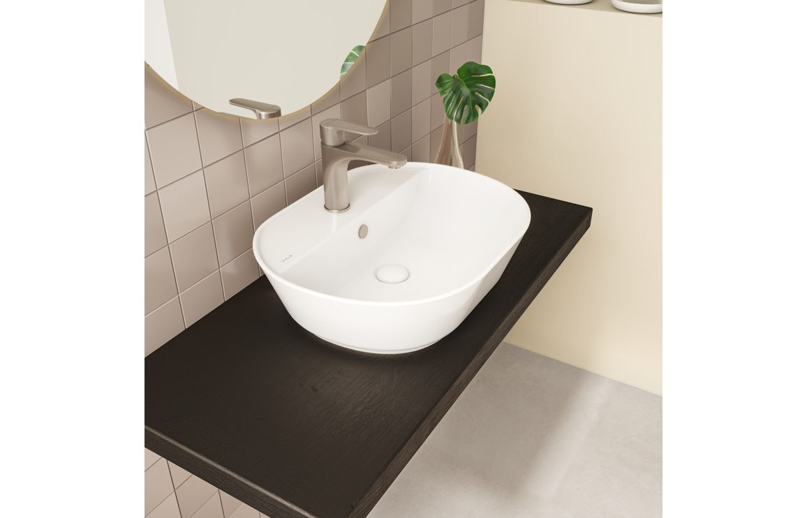 Basin Only, VitrA Geo 545x430mm 1TH Basin w/Overflow - White - Image 4