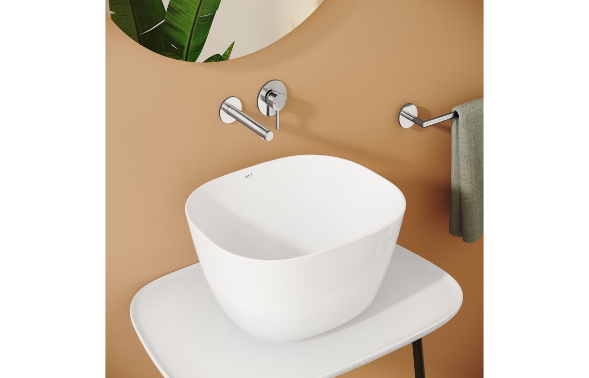 VitrA Origin Wall Mounted 2-Hole Basin Mixer - Chrome, Bathroom Taps - Image 4