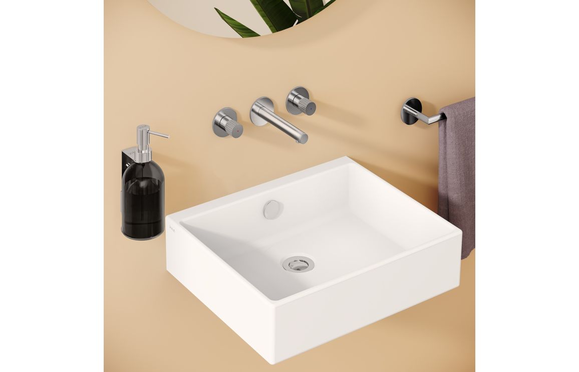 VitrA Origin Wall Mounted 3-Hole Basin Mixer - Chrome, Bathroom Taps - Image 2