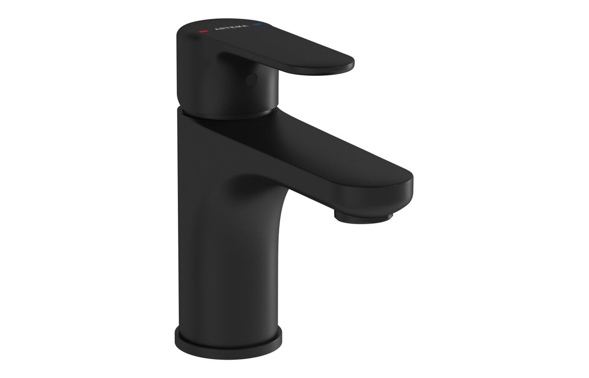 VitrA Root Round Compact Basin Mixer - Matt Black, Bathroom Taps