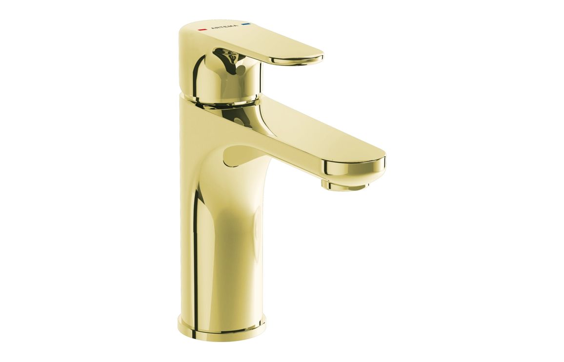 VitrA Root Round Basin Mixer - Soft Gold, Bathroom Taps