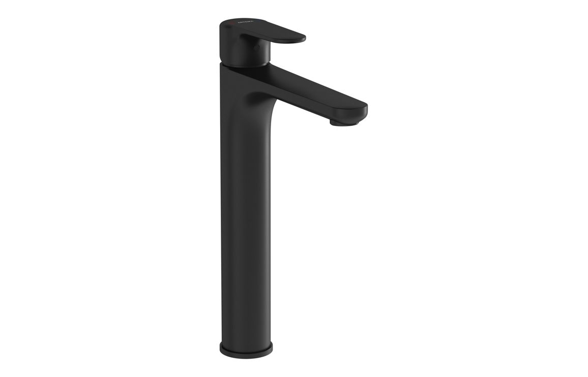VitrA Root Round Tall Basin Mixer - Matt Black, Bathroom Taps