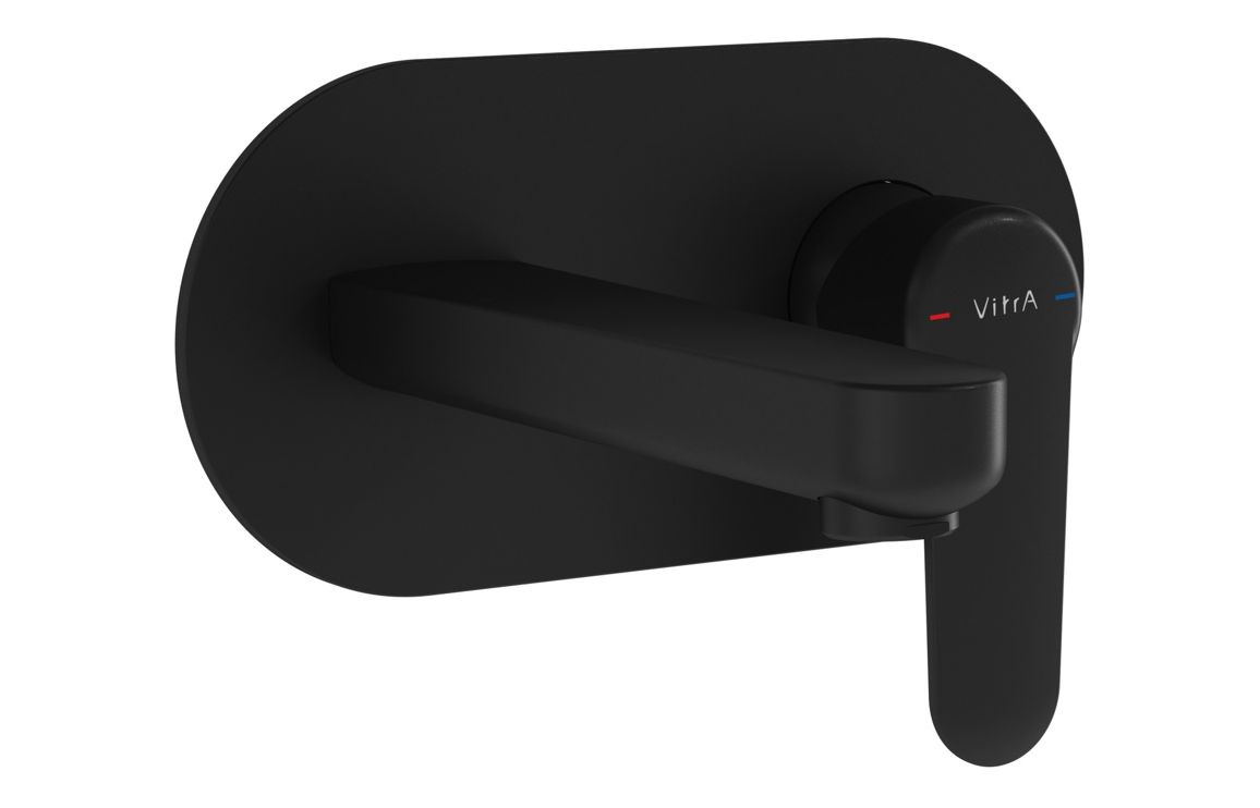 VitrA Root Round Integrated Basin Mixer - Matt Black, Bathroom Taps