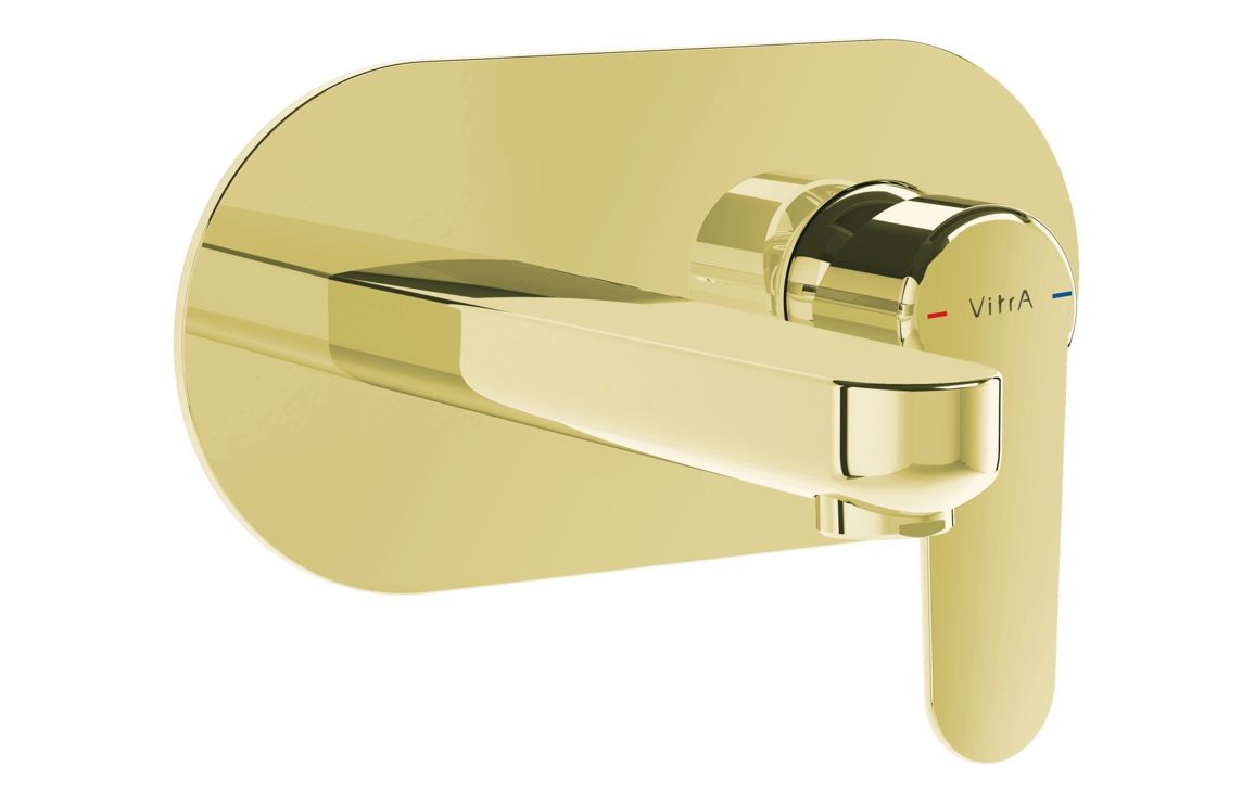 VitrA Root Round Integrated Basin Mixer - Soft Gold, Bathroom Taps