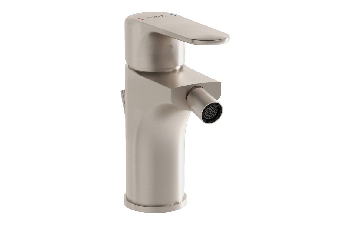 VitrA Root Round Bidet Mixer - Brushed Nickel, Bathroom Taps - Image 2