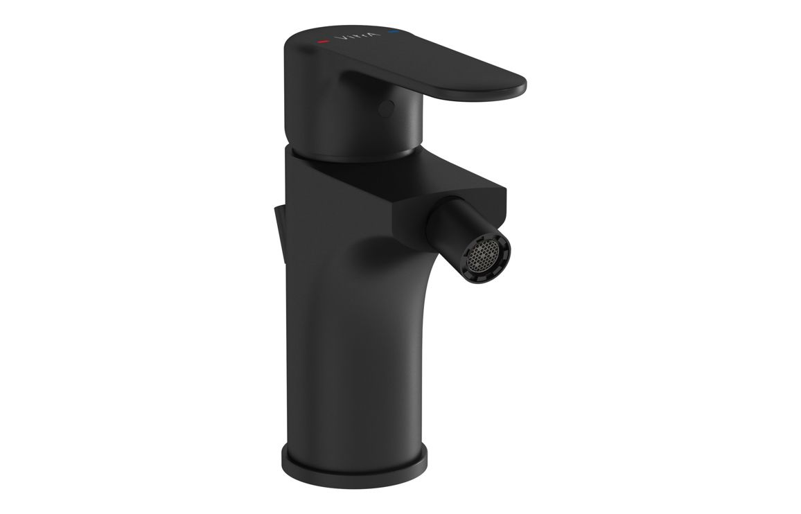VitrA Root Round Bidet Mixer - Matt Black, Bathroom Taps