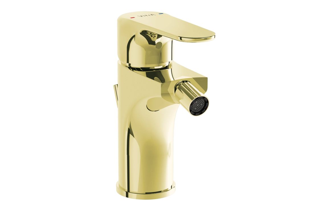 VitrA Root Round Bidet Mixer - Soft Gold, Bathroom Taps