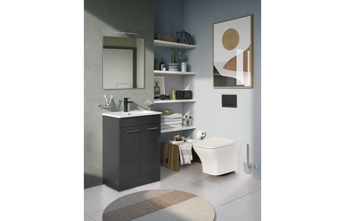 VitrA Root Square Basin Mixer - Matt Black, Bathroom Taps - Image 2