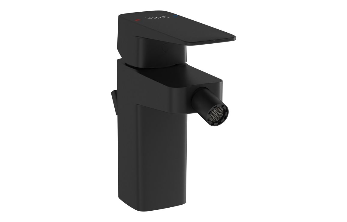 VitrA Root Square Bidet Mixer - Matt Black, Bathroom Taps