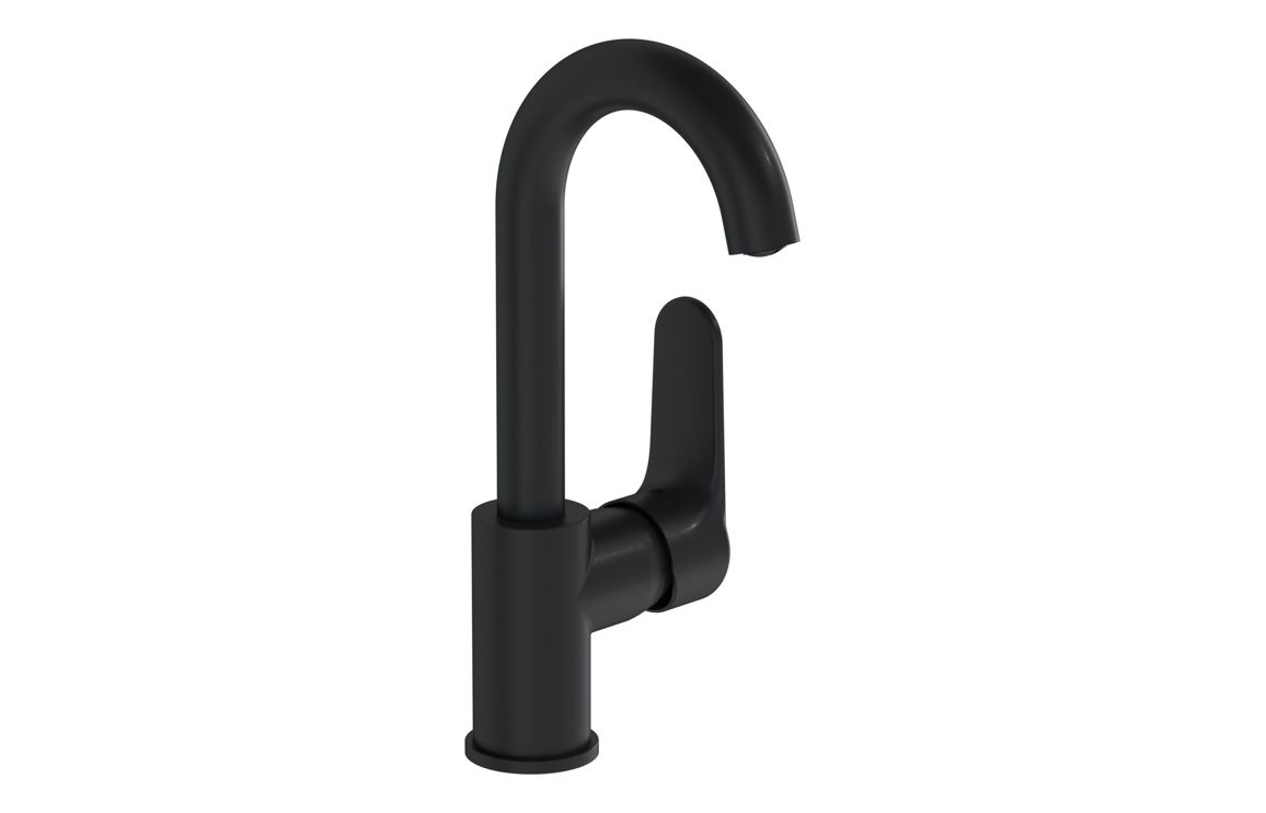 VitrA Root Round Swivel Basin Mixer - Matt Black, Bathroom Taps