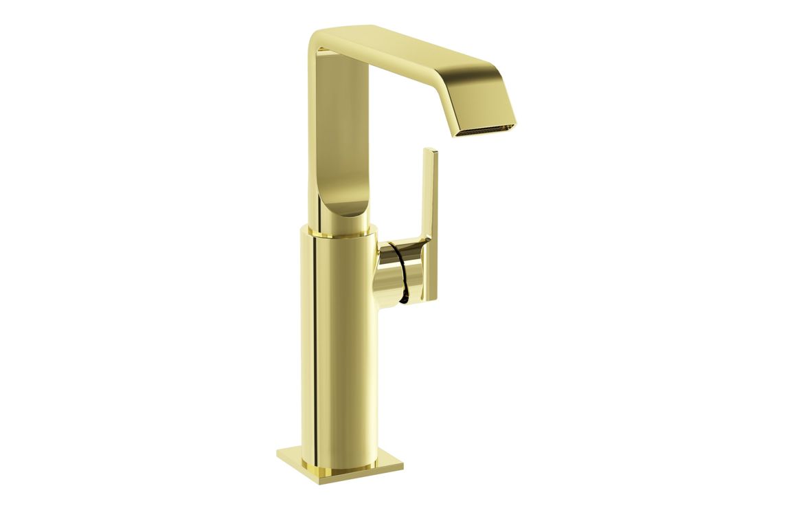 VitrA Suit Tall Basin Mixer (Side Handle) - Soft Gold, Bathroom Taps