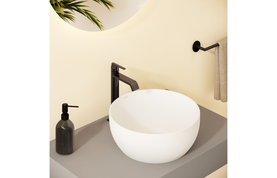 VitrA Suit Tall Basin Mixer (Top Handle) - Gloss Black, Bathroom Taps - Image 2