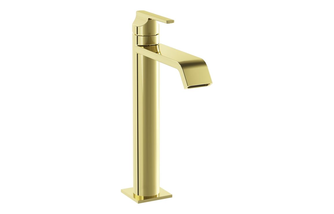 VitrA Suit Tall Basin Mixer (Top Handle) - Soft Gold, Bathroom Taps