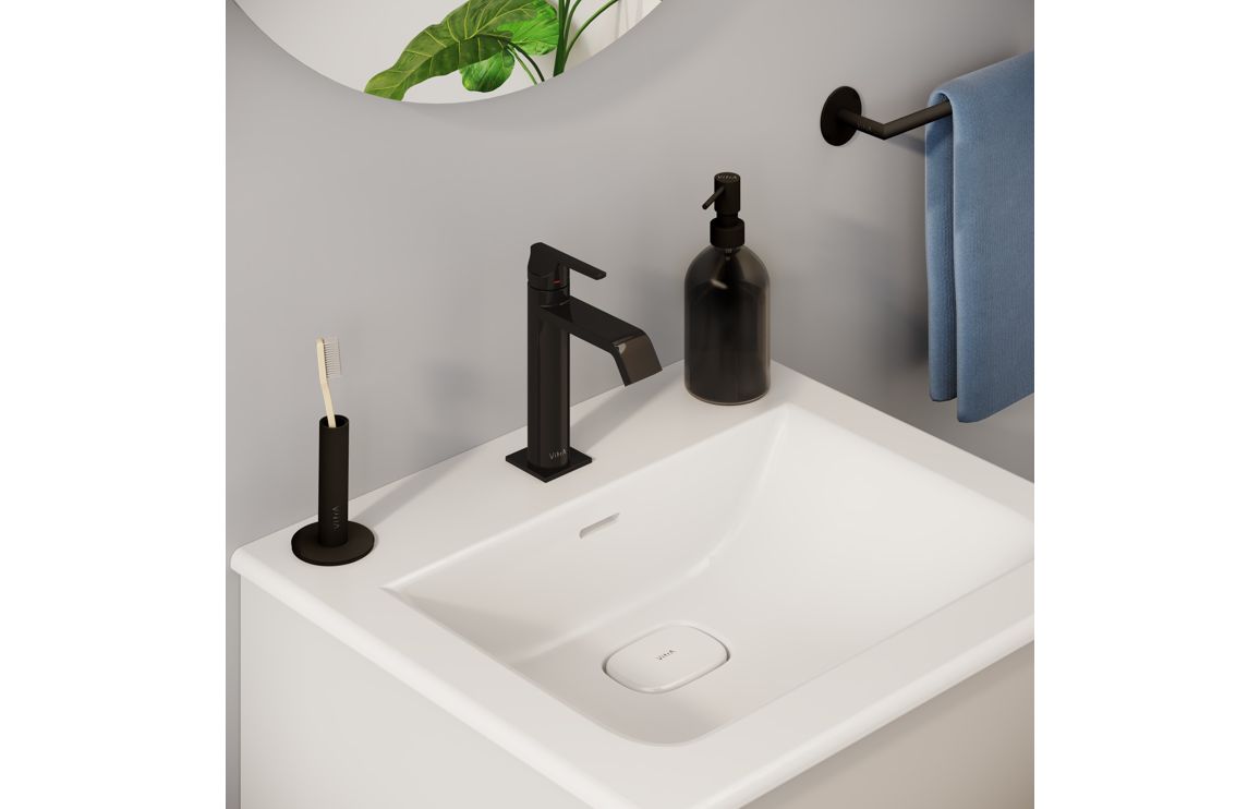VitrA Suit Basin Mixer (Top Handle) - Gloss Black, Bathroom Taps - Image 2
