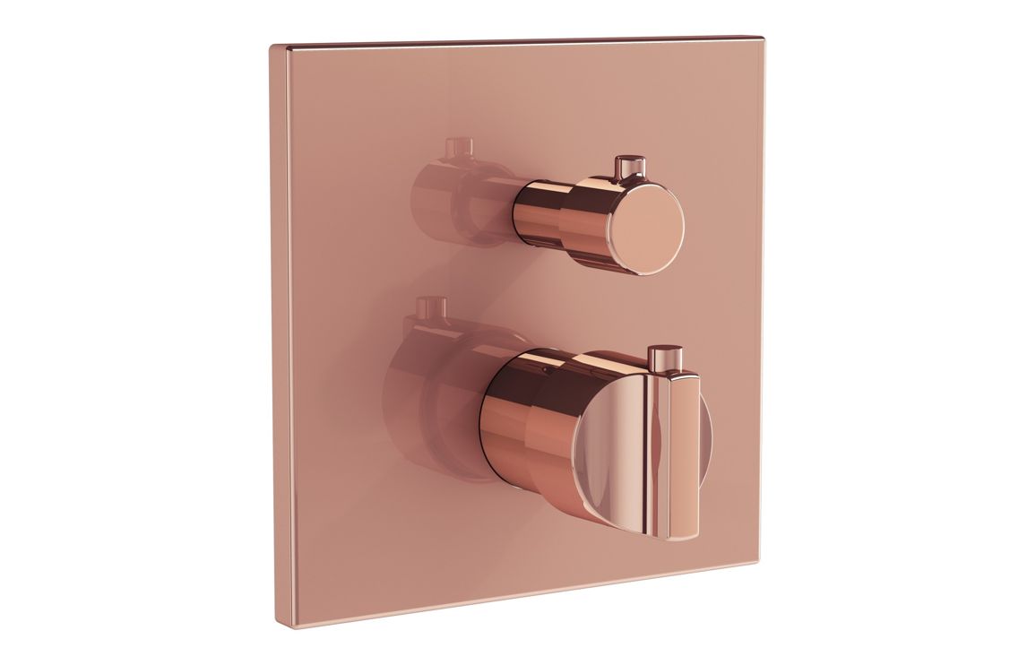 VitrA Suit Integrated Thermostatic Bath/Shower Mixer - Soft Copper, Bathroom Taps