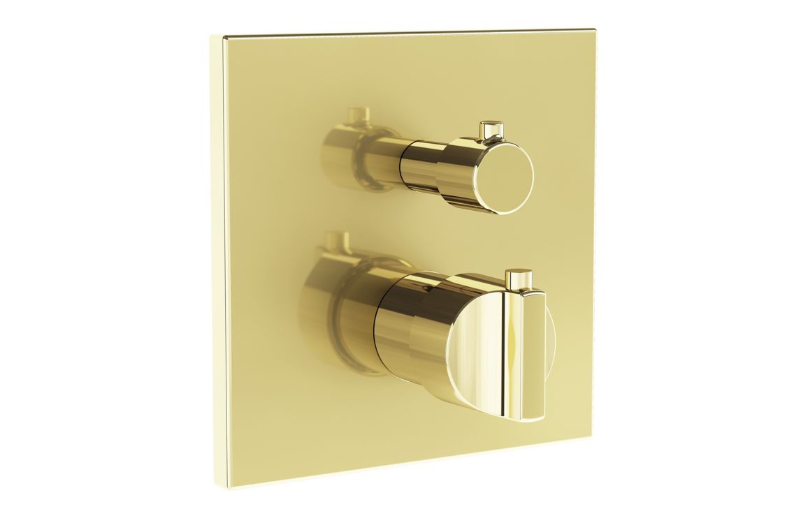 VitrA Suit Integrated Thermostatic Bath/Shower Mixer - Soft Gold, Bathroom Taps