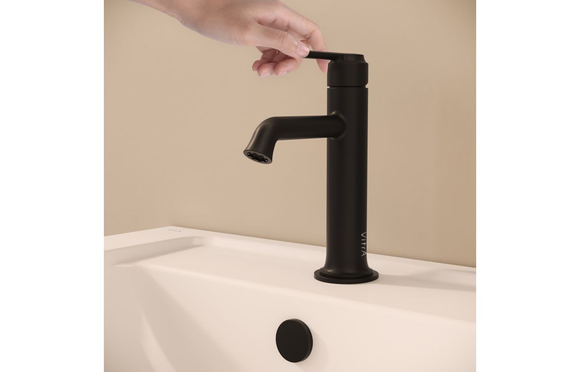 VitrA Origin Classic Basin Mixer (Top Handle) - Matt Black, Bathroom Taps - Image 4