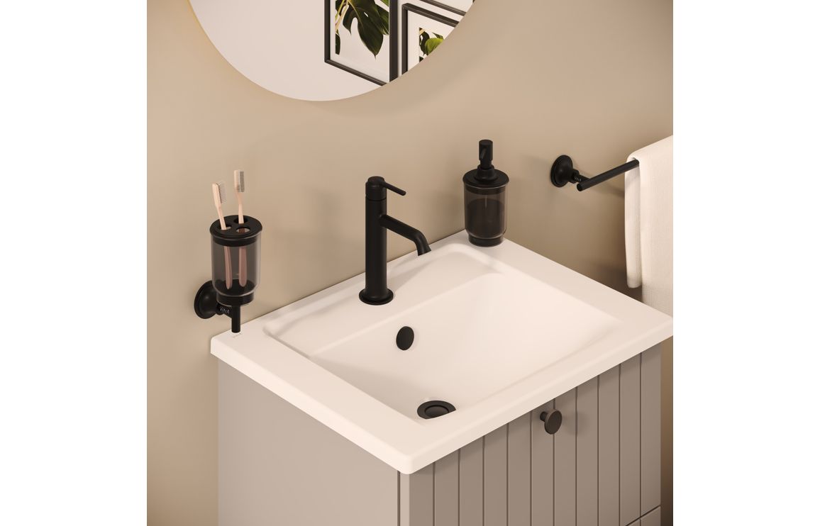 VitrA Origin Classic Basin Mixer (Top Handle) - Matt Black, Bathroom Taps - Image 2