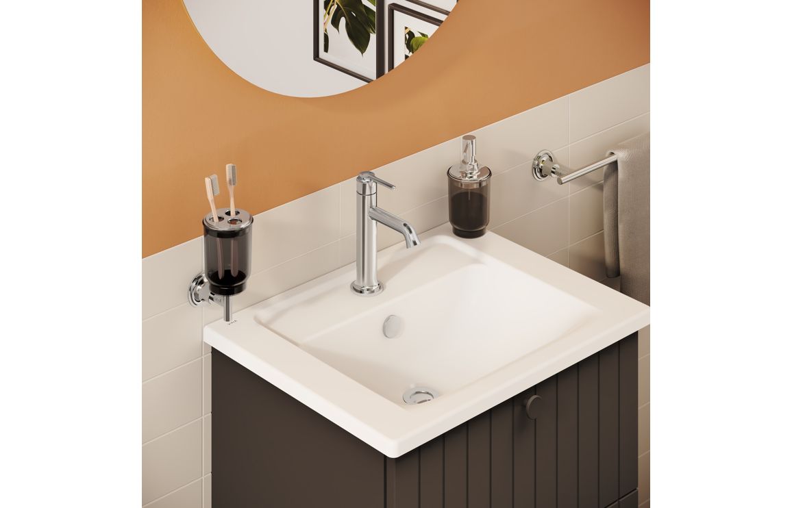 VitrA Origin Classic Basin Mixer (Top Handle) - Chrome, Bathroom Taps - Image 2