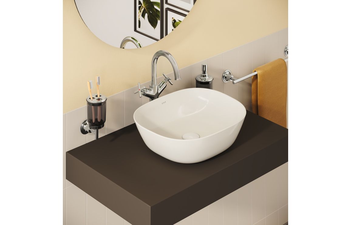 VitrA Origin Classic Tall Basin Mixer (Cross Handles) - Chrome, Bathroom Taps - Image 2