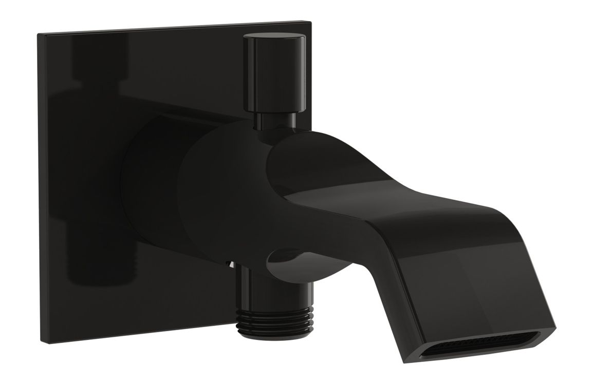 VitrA Suit Wall Mounted Bath/Shower Spout - Gloss Black, Bathroom Taps