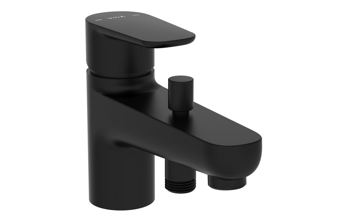 VitrA Flow Soft Monohole Bath/Shower Mixer - Matt Black, Bathroom Taps