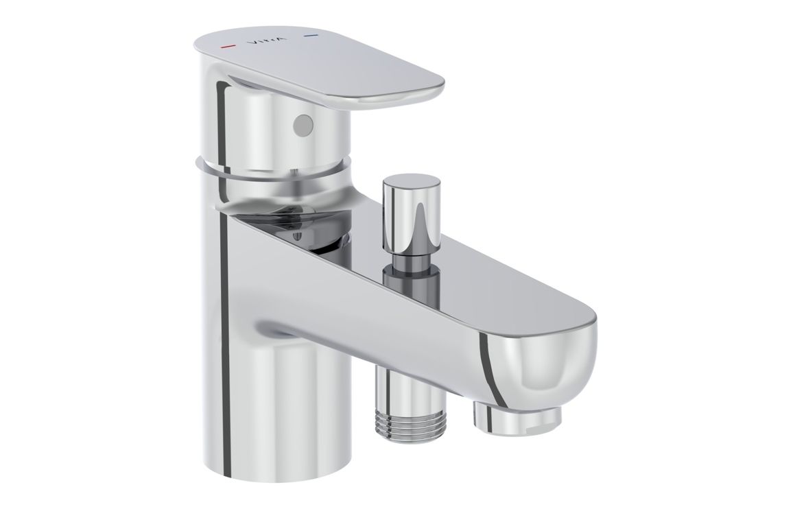 VitrA Flow Soft Monohole Bath/Shower Mixer - Chrome, Bathroom Taps